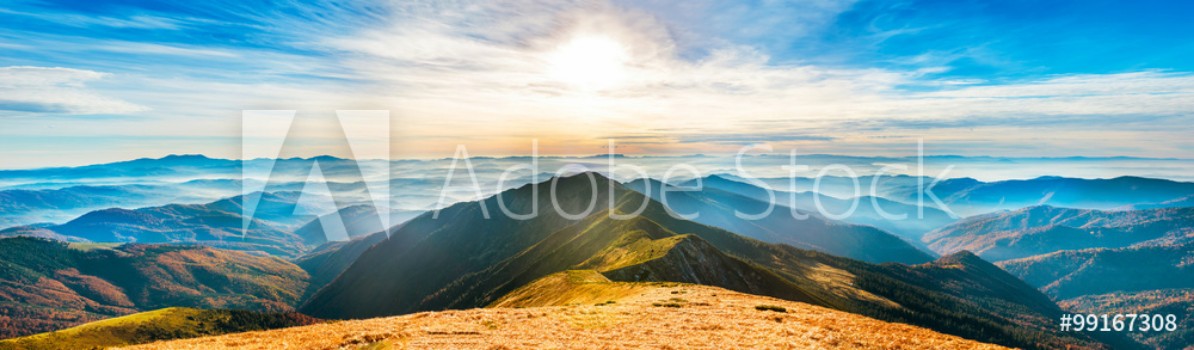 Bild på Mountain landscape at sunset